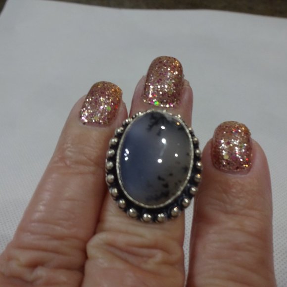 Natural "TOURMALINE QUARTZ" Handmade Sterling Ring Size 6.75 #531A - Picture 3 of 3